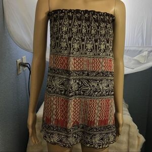 Heart Moon Star strapless top silk Size M